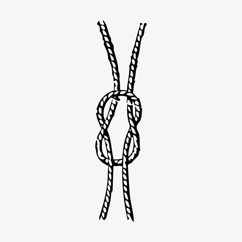 Rope knot drawing, vintage illustration