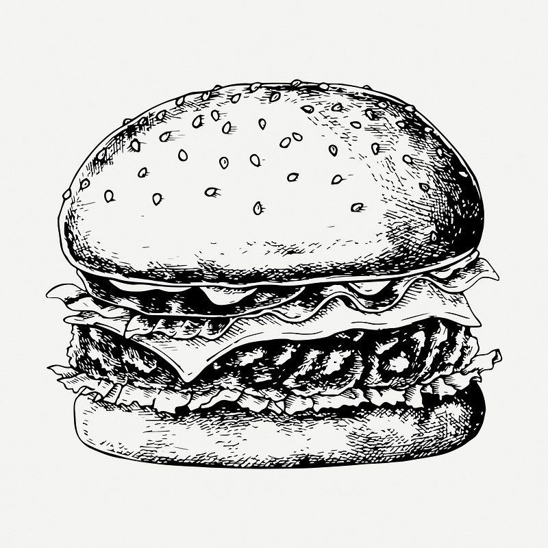 Burger Black And White Images | Free Photos, Png Stickers, Wallpapers &  Backgrounds - Rawpixel