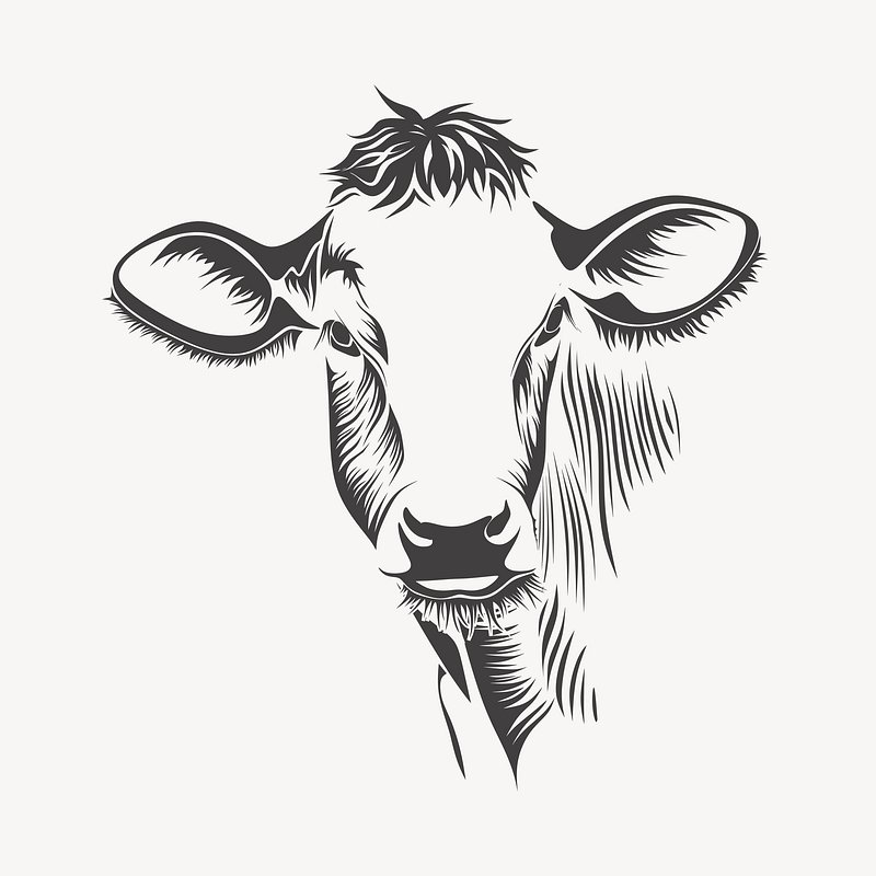 Charcoal Baby Jersey Cow Farm Animal Art Fine Art 