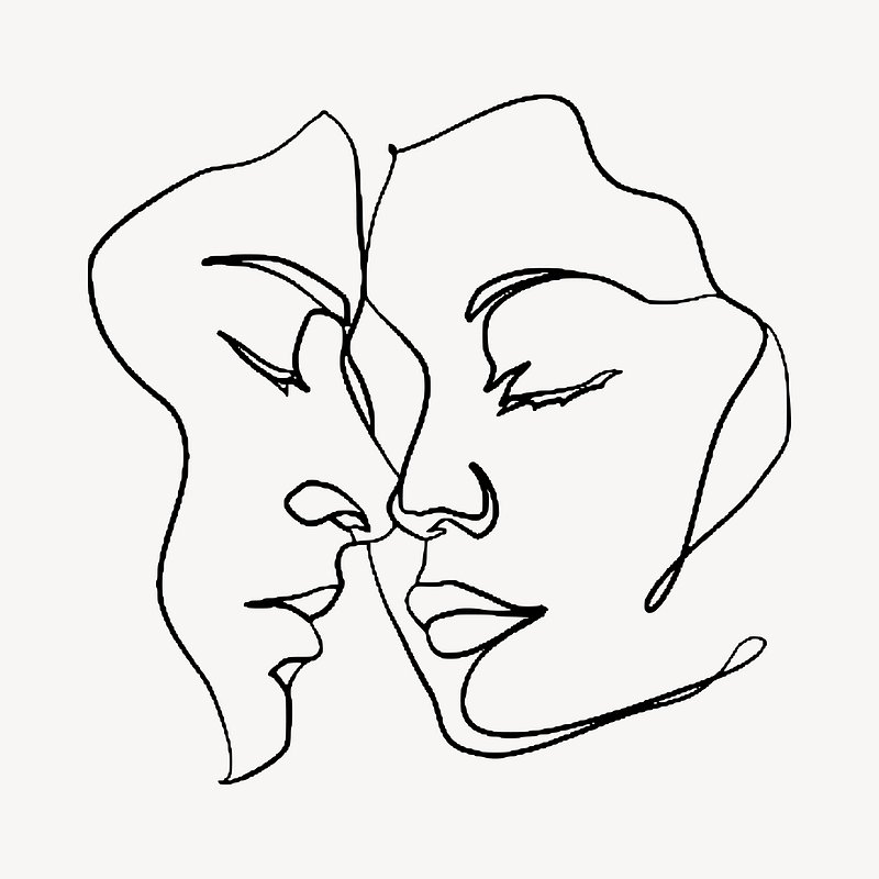Romantic couple one continuous line art drawing vector illustration  minimalism style Stock Vector