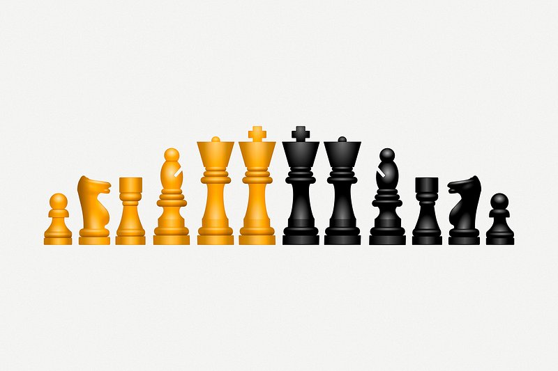 Premium PSD  Chess board on transparent background 3d rendering