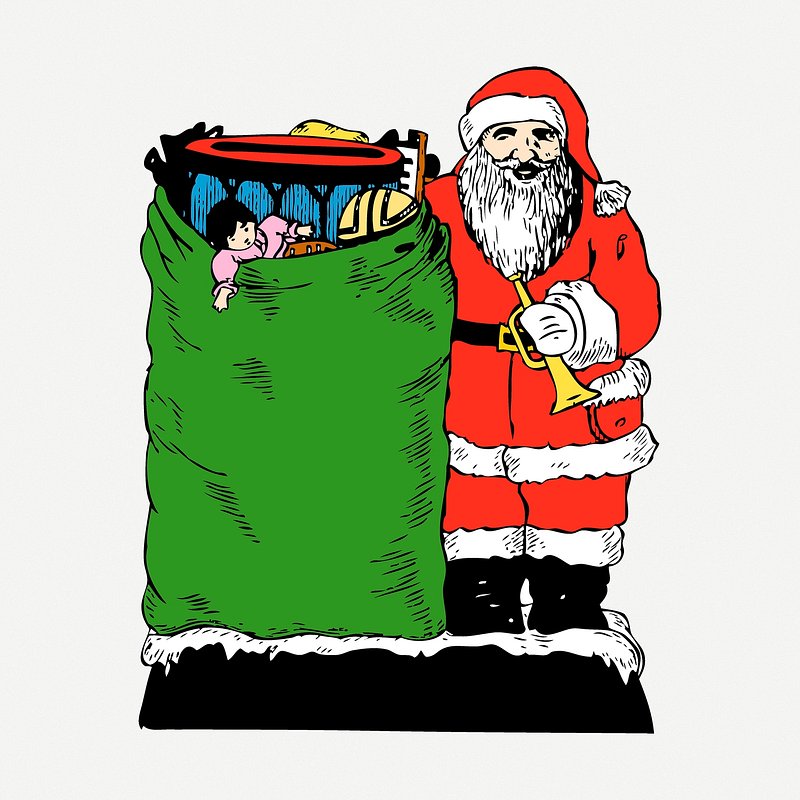 Christmas Santa Claus Dragging Gifts Drawing Illustration Element Gif PNG  Images