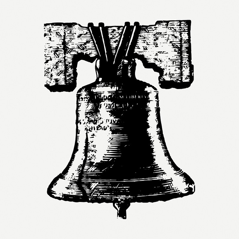 liberty bell black and white clipart