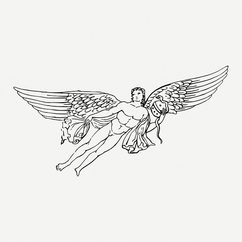 Eros, Greek God drawing, mythology | Free PSD - rawpixel