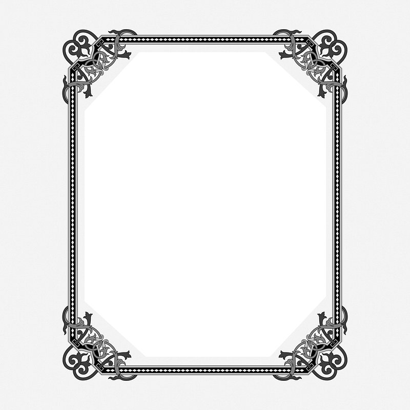 photo frame design black and white clipart