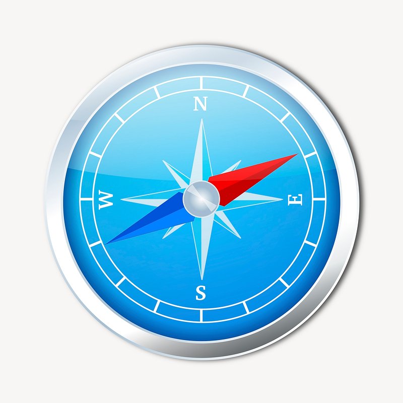 Compass icon on blue background illustration, free image by rawpixel.com