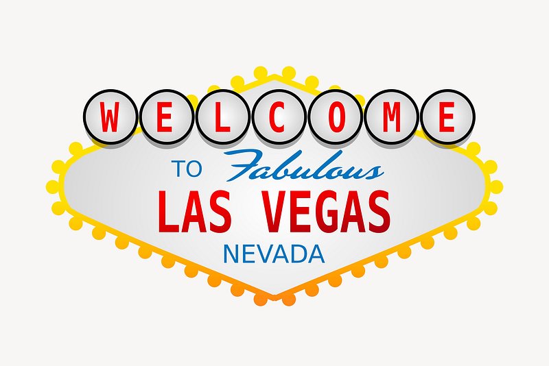 Blank welcome to Las Vegas neon sign, isolated on white background