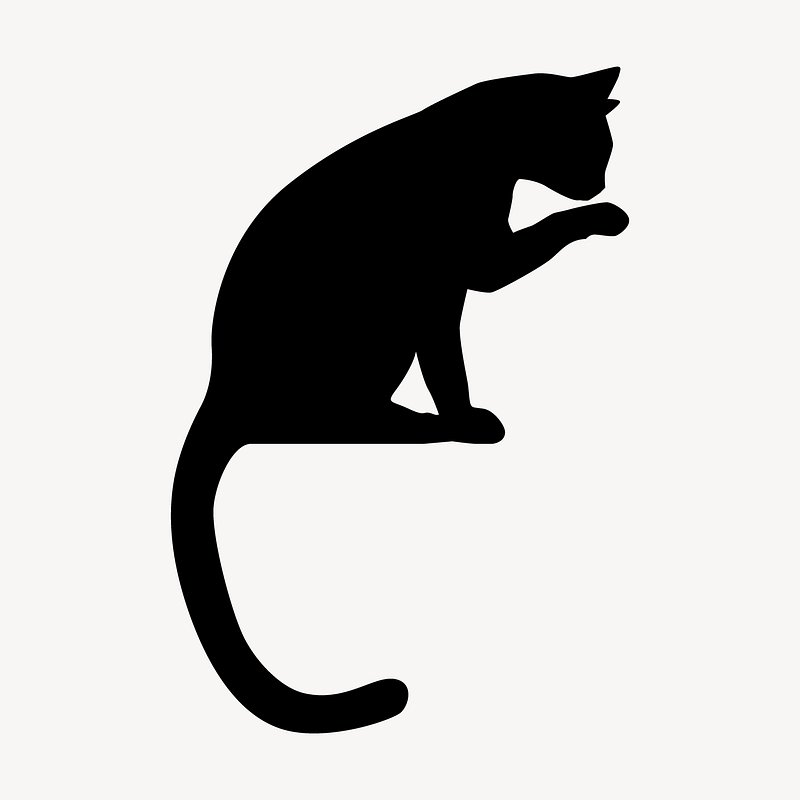free cat clipart black white