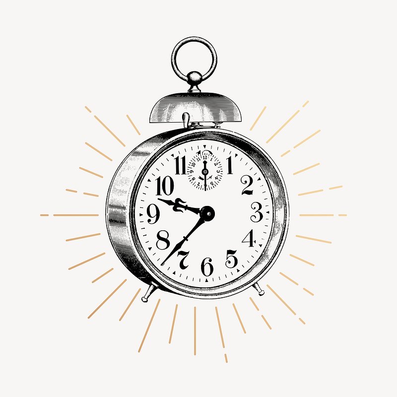 Line Drawing Alarm Clock Drawing Illustration PNG Images | PSD Free  Download - Pikbest