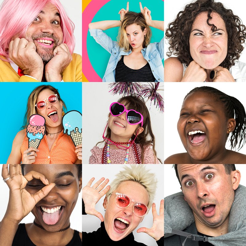 Collection of funny face people | Premium Photo - rawpixel