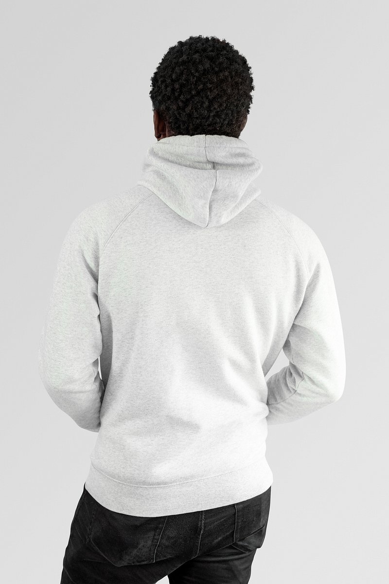 Men's white hoodie mockup on black | Premium PSD Mockup - rawpixel