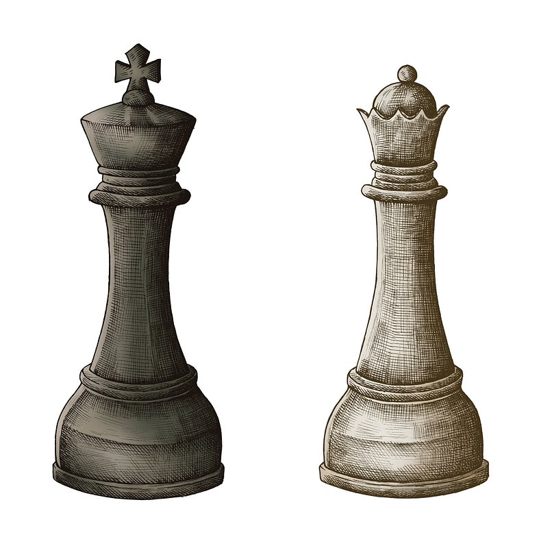 Retro sketch of a queen chess piece Royalty Free Vector