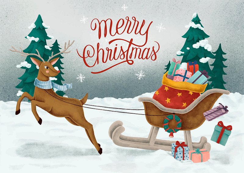 Christmas Deer Images | Free Photos, PNG Stickers, Wallpapers ...