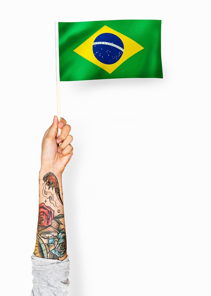 Brazil Flag Map Sticker
