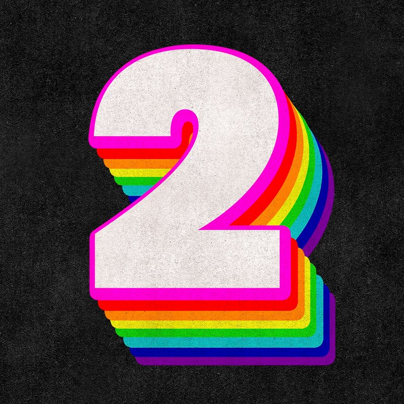 Rainbow Number Sticker, Type 2