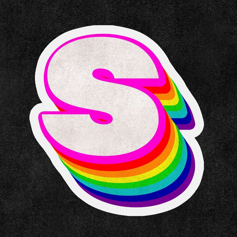 S font psd 3d rainbow | Free PSD - rawpixel