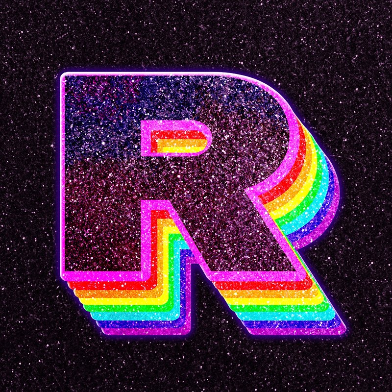 Letter r rainbow typography psd | Free PSD - rawpixel