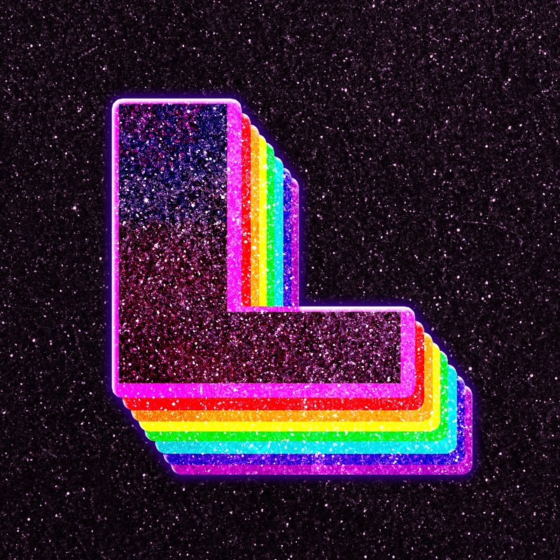 Letter l rainbow typography psd | Free PSD - rawpixel