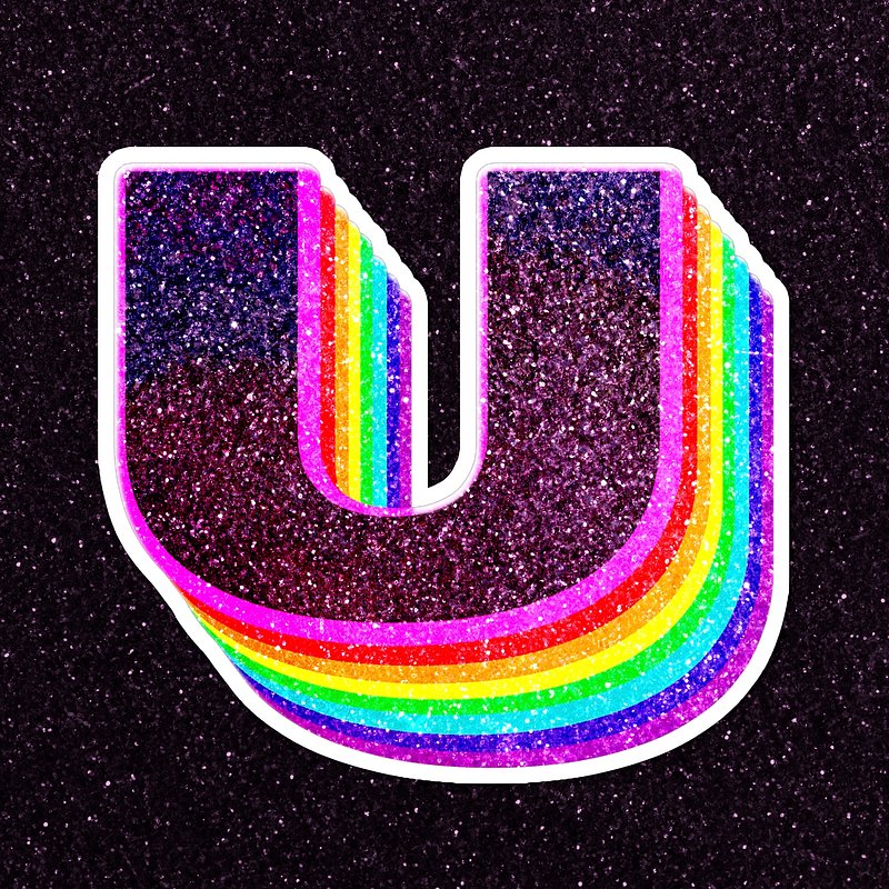 Letter u rainbow typography psd | Premium PSD - rawpixel