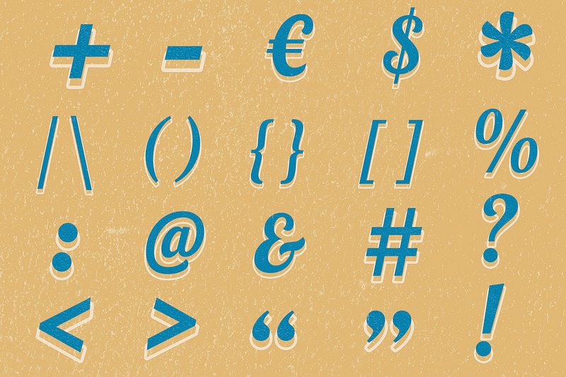 Psd punctuations, symbols set vintage | Free PSD - rawpixel