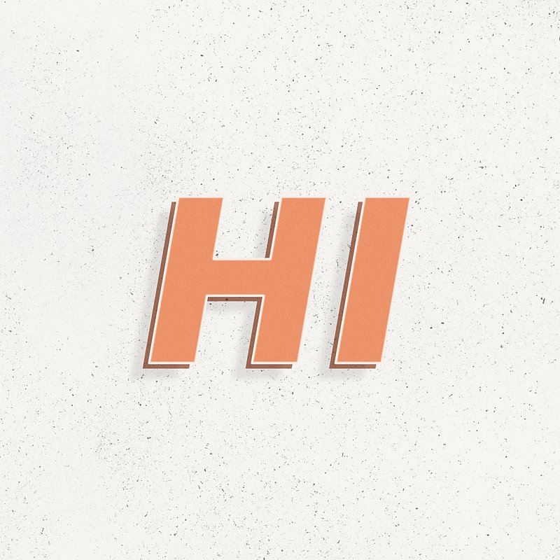 Hi 3d retro font typography | Free Photo - rawpixel
