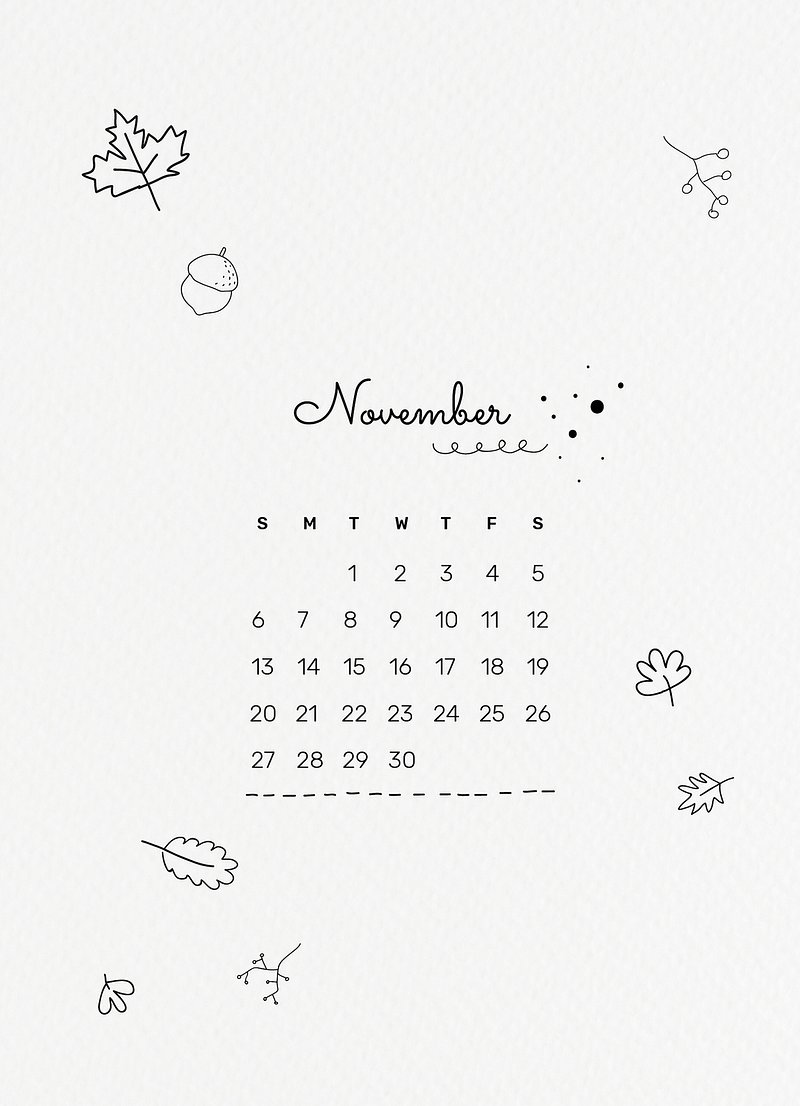 Cute November 2022 calendar, monthly | Free Photo - rawpixel