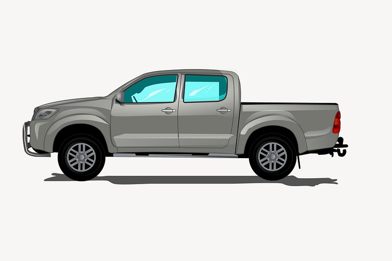 pickup truck hauling brush clipart