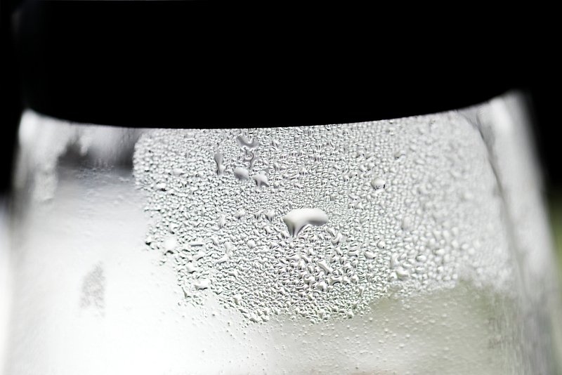 condensation on glass black and white