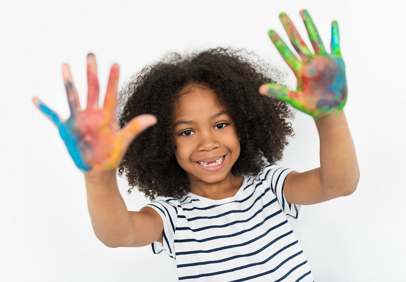 Black kid enjoying color painting, premium image by rawpixel.com