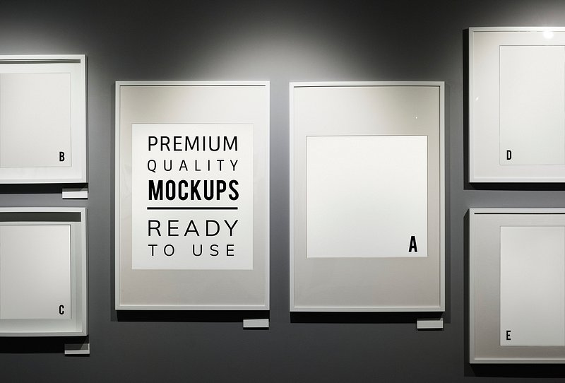 Premium PSD  White picture frame mockup