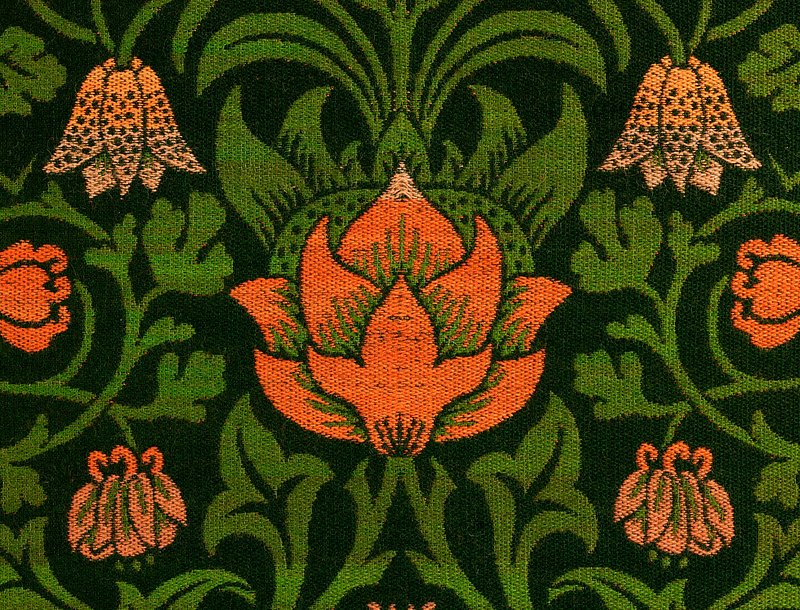 70x115 cm Uhu nach William Morris ohne Rahmen NEU Textilbild Gobelin Panel ca 