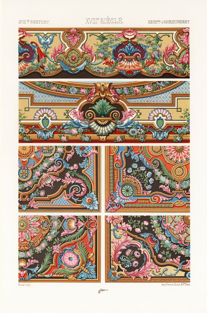 18th Century pattern. Digitally enhanced | Free Photo Illustration ...