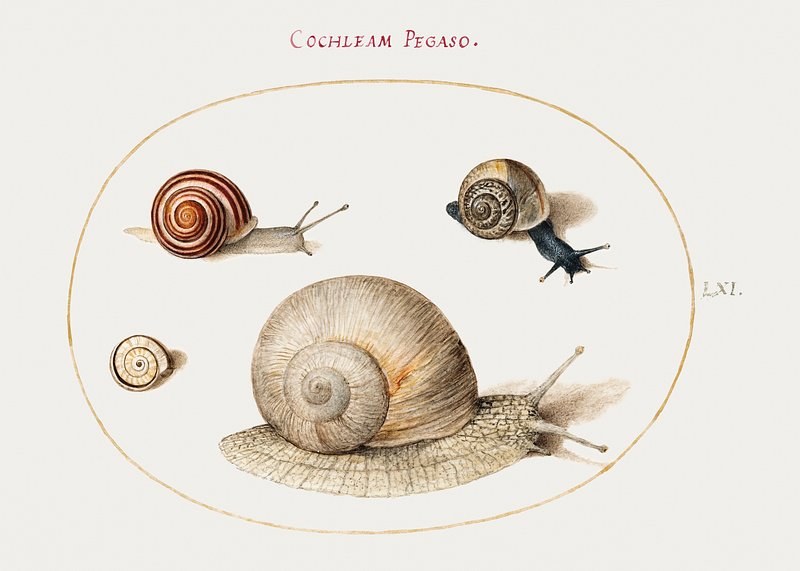 Snail Garden Original Watercolor & Ink Illustration