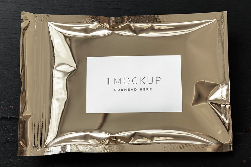 Resealable metallic packaging bag mockup | Premium PSD Mockup - rawpixel