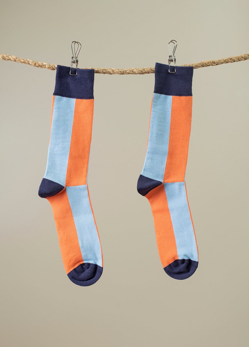 Blue socks, striped patterned, realistic | Free Photo - rawpixel