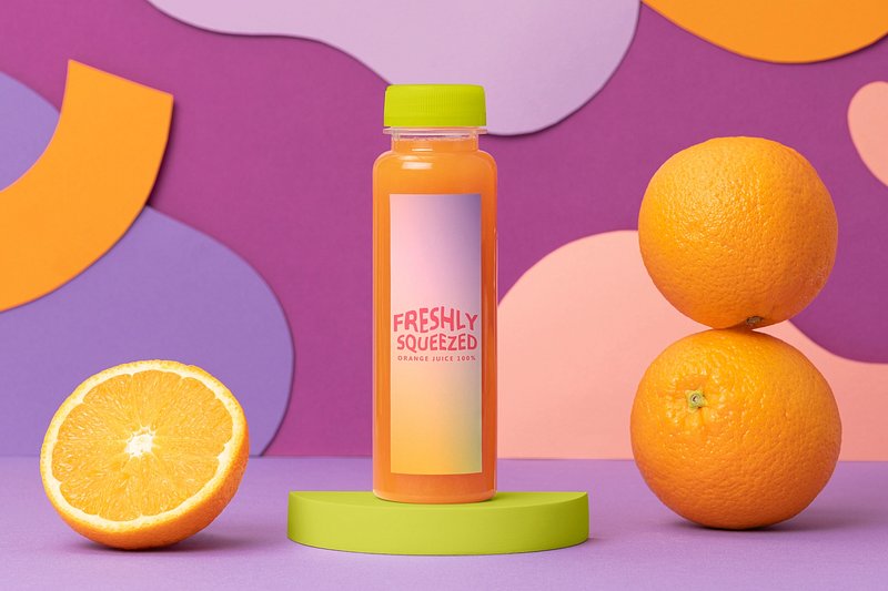 Summer juice bottle mockup, beverage | Premium PSD Mockup - rawpixel