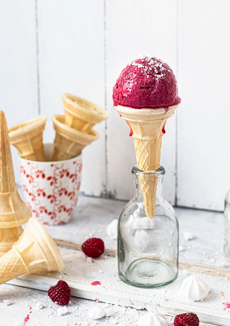 Raspberry Ice Cream Cone Glass Premium Photo Rawpixel