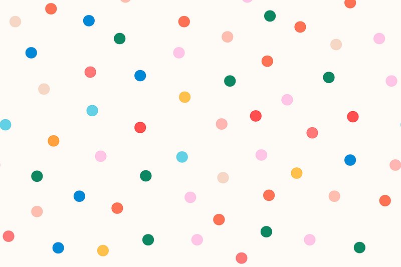 Sticker Seamless vector colorful polka dots pattern on white background 