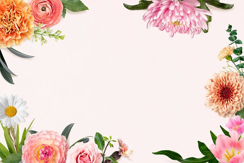 Colorful flowers frame background, feminine | Premium PSD - rawpixel