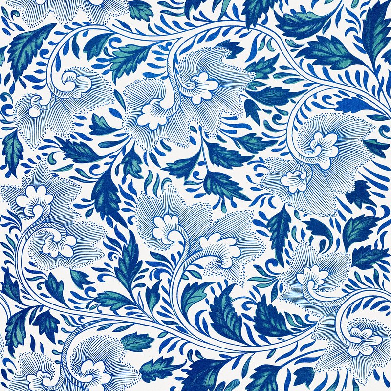 Chinese vintage seamless pattern flower | Premium PSD Illustration ...