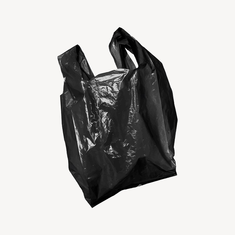 White plastic bag element transparent png