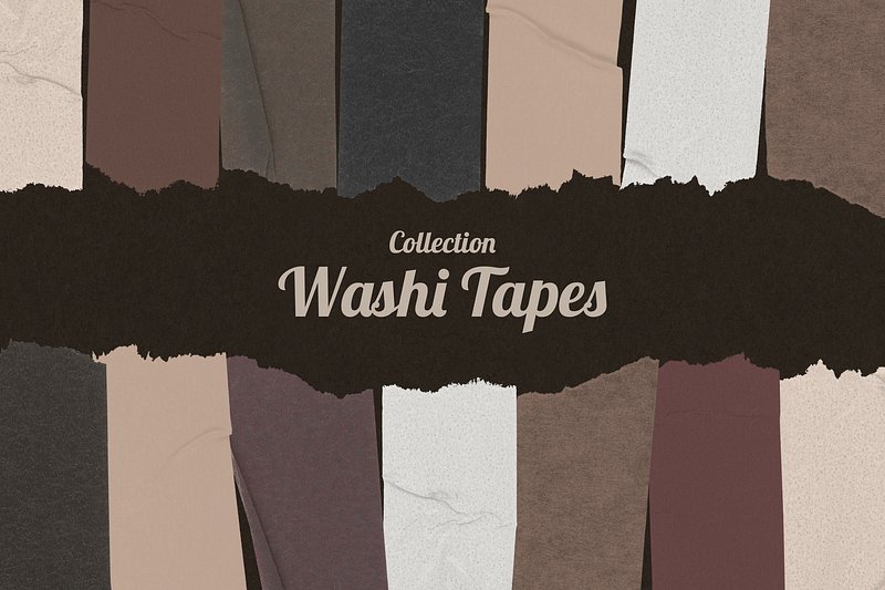 Premium Vector  Washi tape brown color in various pattern for