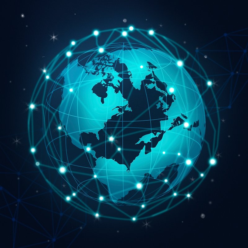 Blue global network connection illustration | Free Photo - rawpixel