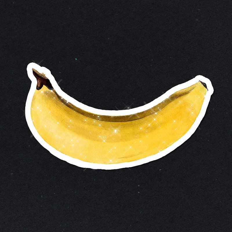 Hand drawn sparkling banana sticker | Premium PSD - rawpixel