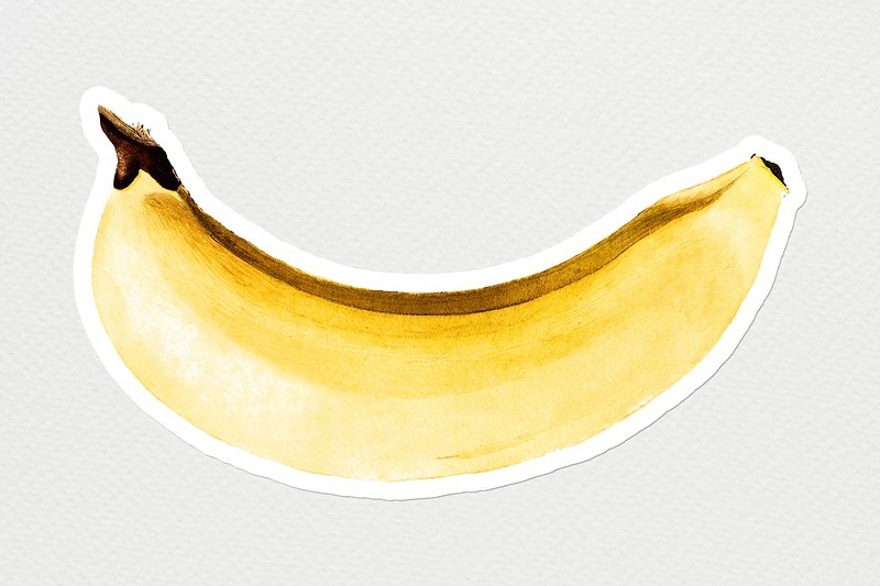 Hand colored banana sticker design | Premium PSD - rawpixel