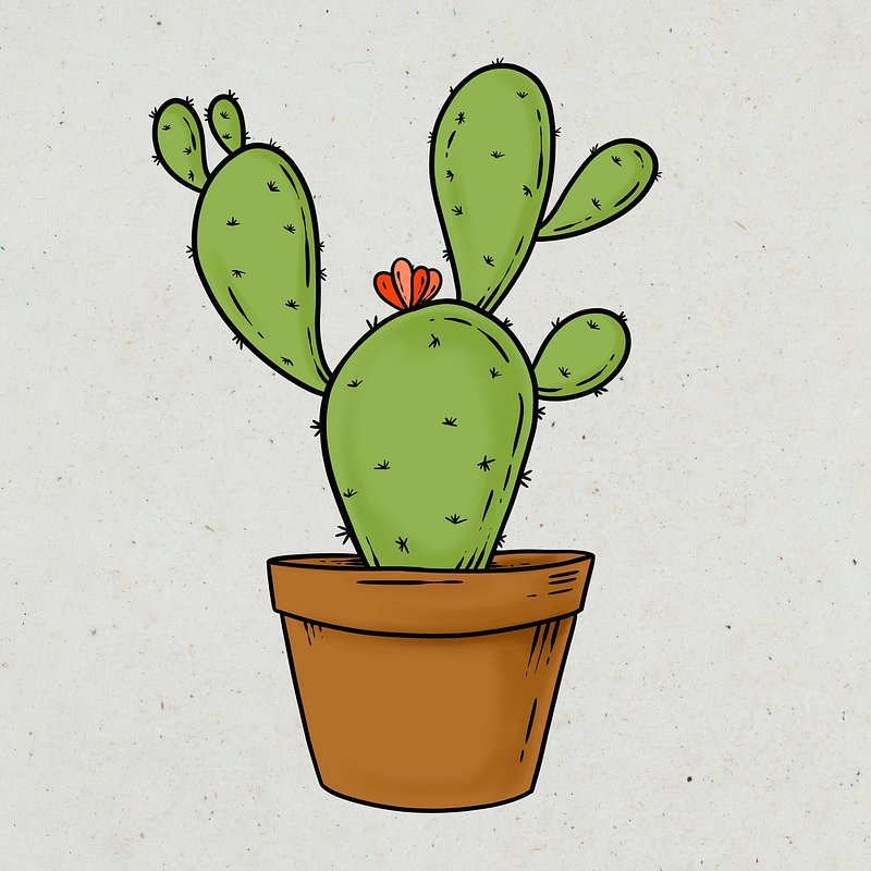 Green cactus sticker design element | PSD Illustration - rawpixel