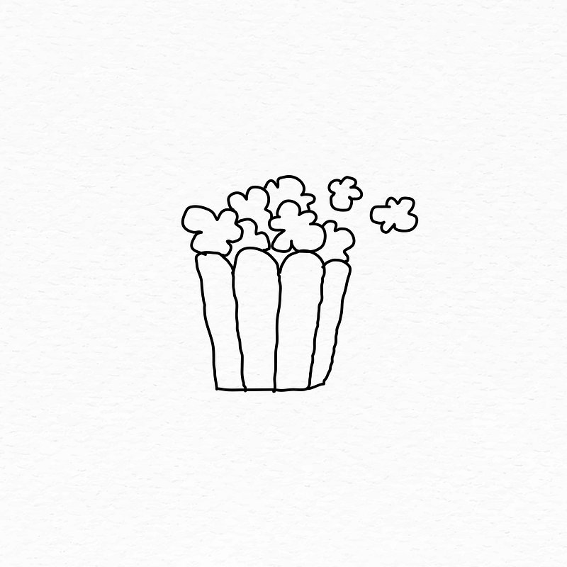 Hand drawn popcorn white background | Free Vector Illustration - rawpixel