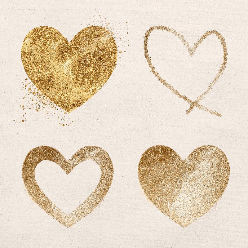 Glitter png gold heart symbol, free image by rawpixel.com / Adj