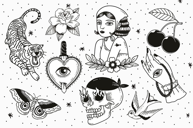 Japanese Style Tattoo Design - White background - PNG File Download High  Resolution