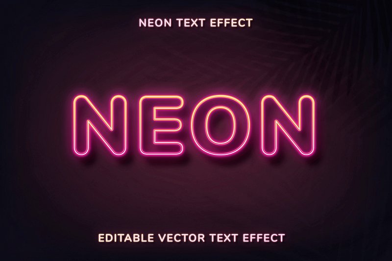 Hey neon text design template sticker Royalty Free Vector